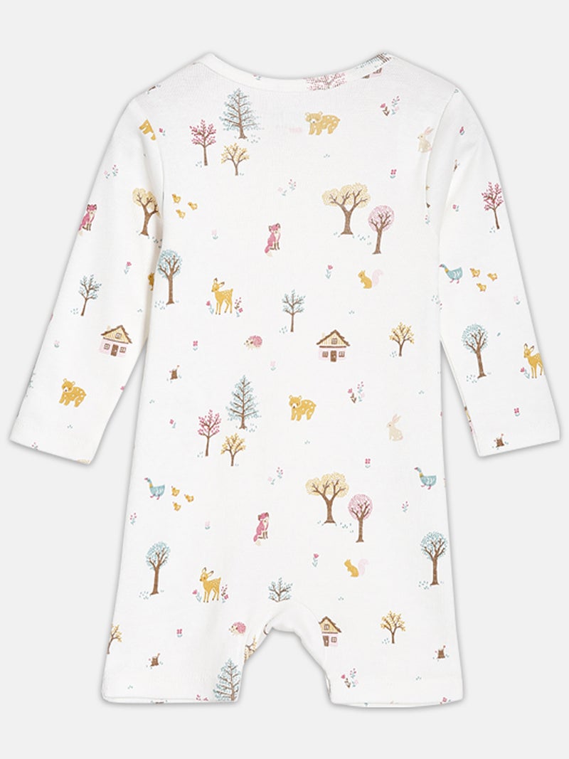 Broon Infant Boys Grey and Off White Printed Organic Cotton Rompers Pack of 2 - Image 4