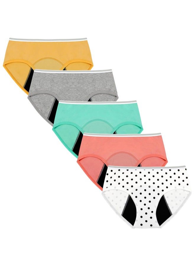 Geronmine Teen Girls Period Panties For Heavy Flow High Absorbency First Period Starter Underwear Menstrual Leakproof Briefs, Multicolor-g1, 12-14 years - Image 1