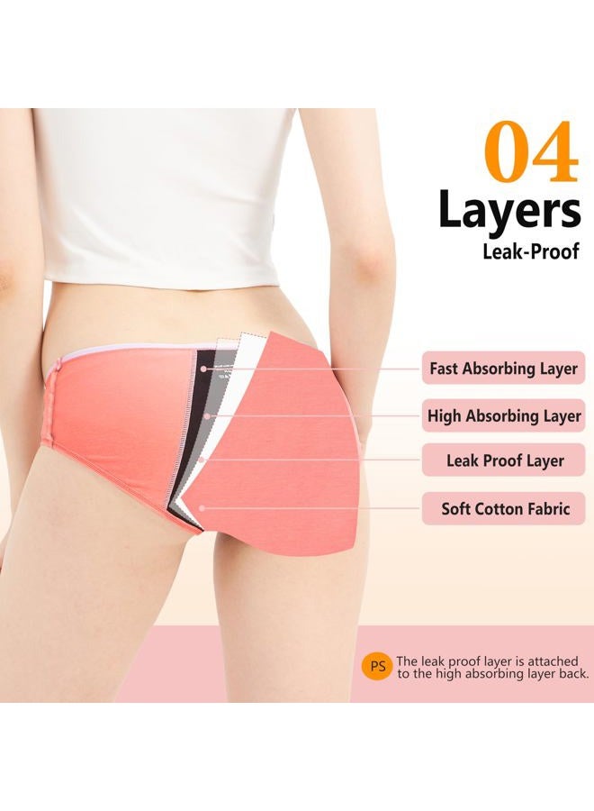 Geronmine Teen Girls Period Panties For Heavy Flow High Absorbency First Period Starter Underwear Menstrual Leakproof Briefs, Multicolor-g1, 12-14 years - Image 3