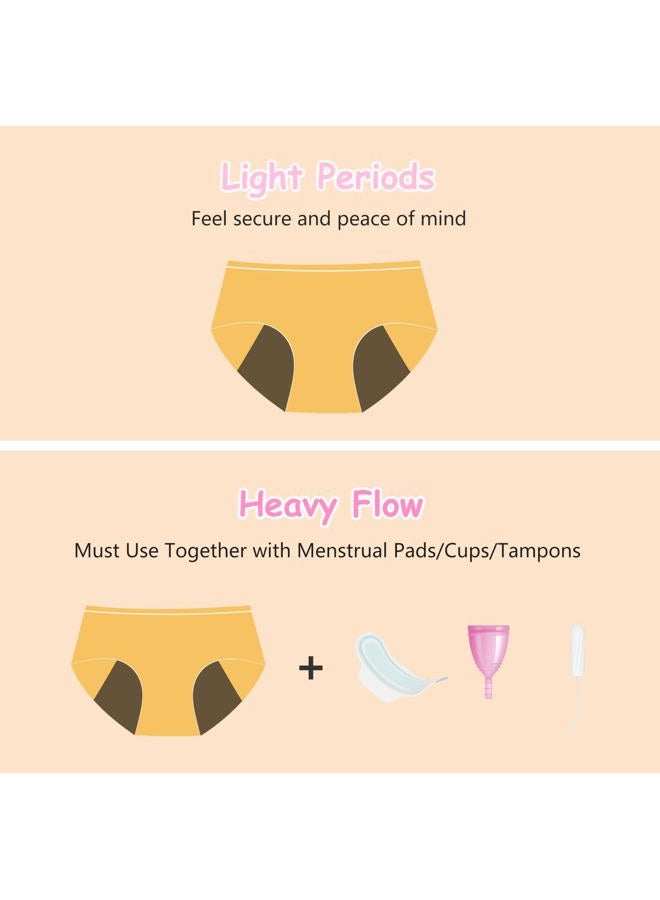 Geronmine Teen Girls Period Panties For Heavy Flow High Absorbency First Period Starter Underwear Menstrual Leakproof Briefs, Multicolor-g1, 12-14 years - Image 4