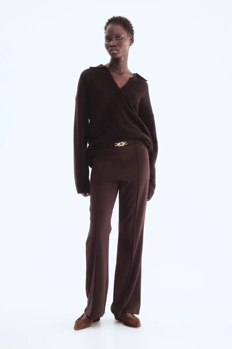 اتش اند ام بنطلون من نسيج بونتي دي-روما بقصة بووت-كت