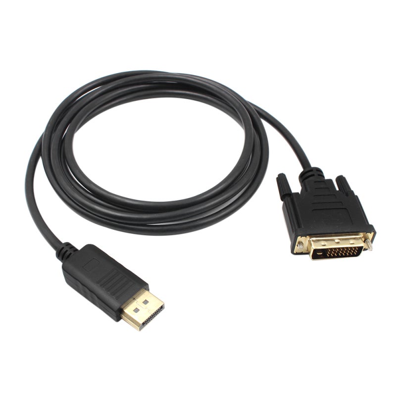 DP to DVI Adapter: Black Male to Male, Lossless 1080P Signal, Gold-Plated Connectors - Secure Latch Design, DisplayPort to DVI Cable for Monitor Projector Displays - Image 1