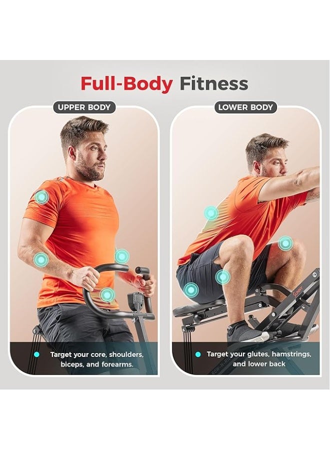 Sunny Row-N-Ride Squat Assist Trainer for Glutes & Legs Workout with Adjustable Resistance, Easy Setup, Foldable Exercise Machine, Optional Multi Function Equipment - Image 2