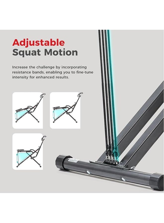 Sunny Row-N-Ride Squat Assist Trainer for Glutes & Legs Workout with Adjustable Resistance, Easy Setup, Foldable Exercise Machine, Optional Multi Function Equipment - Image 3