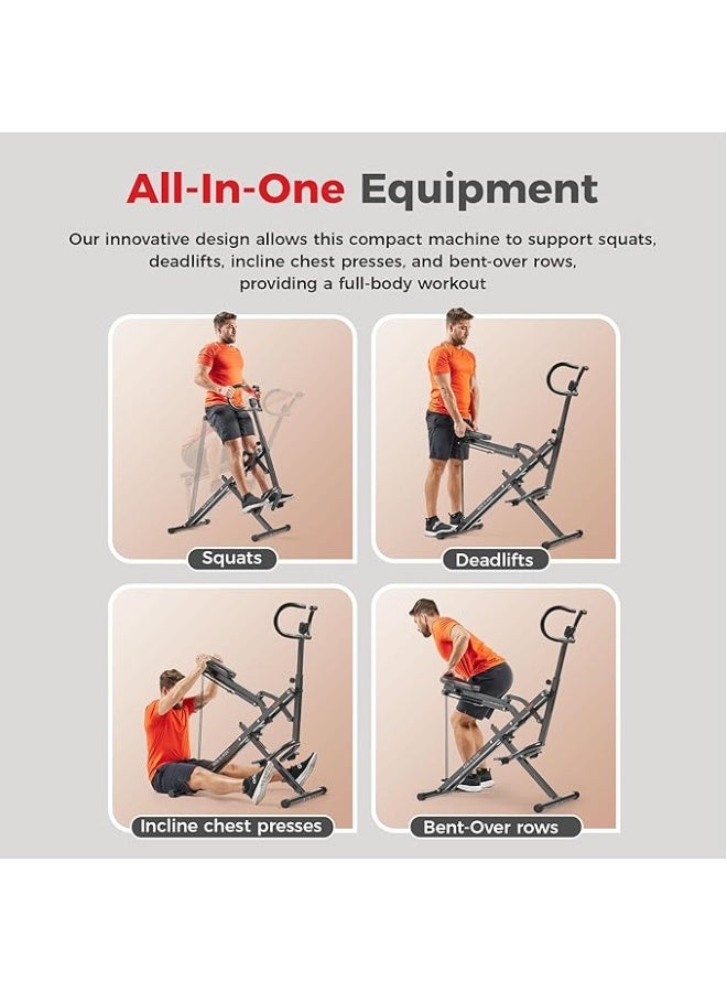 Sunny Row-N-Ride Squat Assist Trainer for Glutes & Legs Workout with Adjustable Resistance, Easy Setup, Foldable Exercise Machine, Optional Multi Function Equipment - Image 4