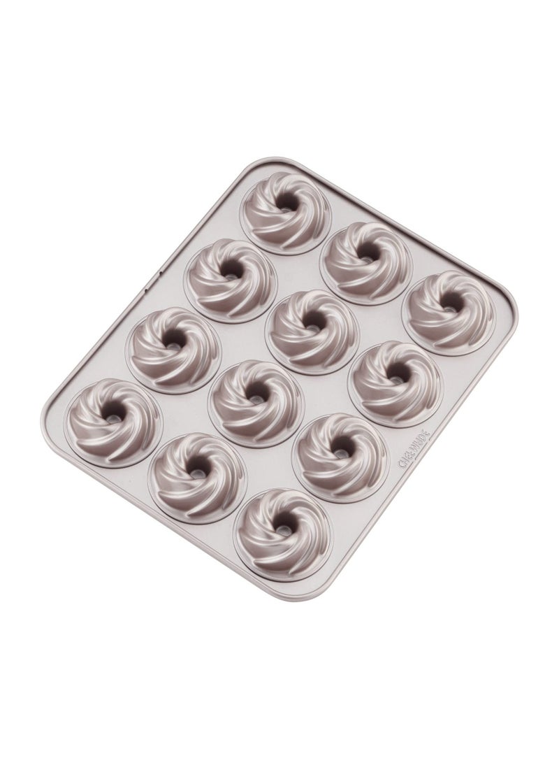 chefmade Tube Cake Pan 12 Cavity Non Stick Cyclone Doughnut Bakeware - Image 1