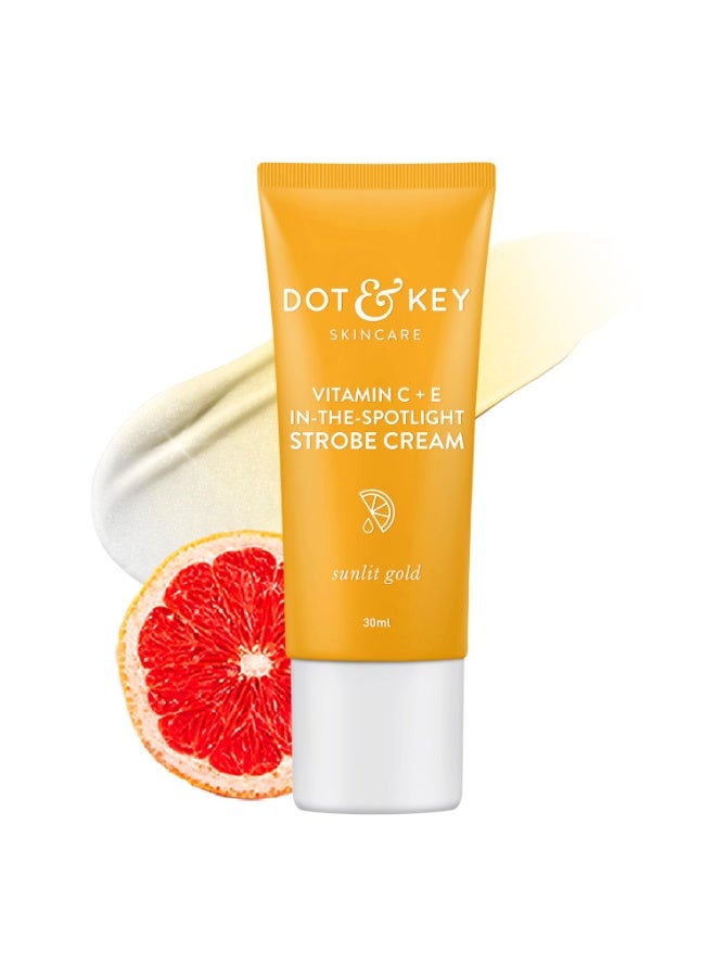 دوت آند كي كريم دوت آند كي ستروب بفيتامين سي + إي لإضفاء إشراقة فورية على البشرة | كريم مرطب ومضيء للوجه | لبشرة ندية متألقة | يعزز الترطيب | مناسب لجميع أنواع البشرة | للنساء والرجال | 30 مل - Image 1