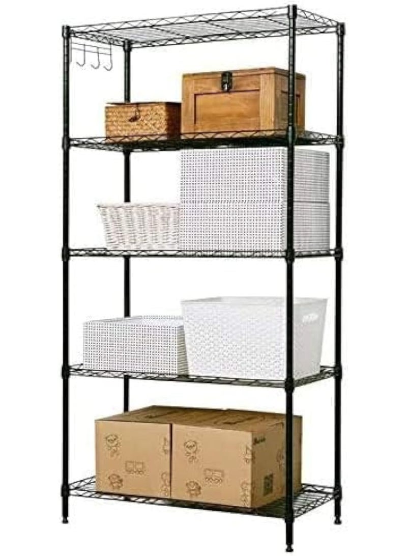CAZADORA Adjustable 5-Tier Cookware Organizer Rack for Cabinets & Countertops — Heavy-Duty Rust-Resistant Stainless Steel Storage Rack with Premium Black Finish — Multi-Function Kitchen Organizer for Pots, Pans, Lids, Cutting Boards & Utensils — Space-Saving Vertical & Horizontal Design with Anti-Slip Feet — Easy Assembly with Included Mounting Parts & User Guide — Ideal for Home Kitchens, Apartments, Villas & Professional Use — Protects Cookware from Scratches, Improves Accessibility & Maximizes Cabinet Space — Model: Cazadora 5-Tier Adjustable Rack — Durable General-Purpose Shelving Unit - Image 4