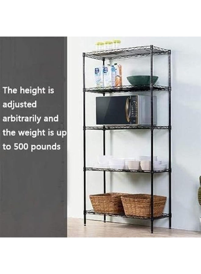 CAZADORA Adjustable 5-Tier Cookware Organizer Rack for Cabinets & Countertops — Heavy-Duty Rust-Resistant Stainless Steel Storage Rack with Premium Black Finish — Multi-Function Kitchen Organizer for Pots, Pans, Lids, Cutting Boards & Utensils — Space-Saving Vertical & Horizontal Design with Anti-Slip Feet — Easy Assembly with Included Mounting Parts & User Guide — Ideal for Home Kitchens, Apartments, Villas & Professional Use — Protects Cookware from Scratches, Improves Accessibility & Maximizes Cabinet Space — Model: Cazadora 5-Tier Adjustable Rack — Durable General-Purpose Shelving Unit - Image 3