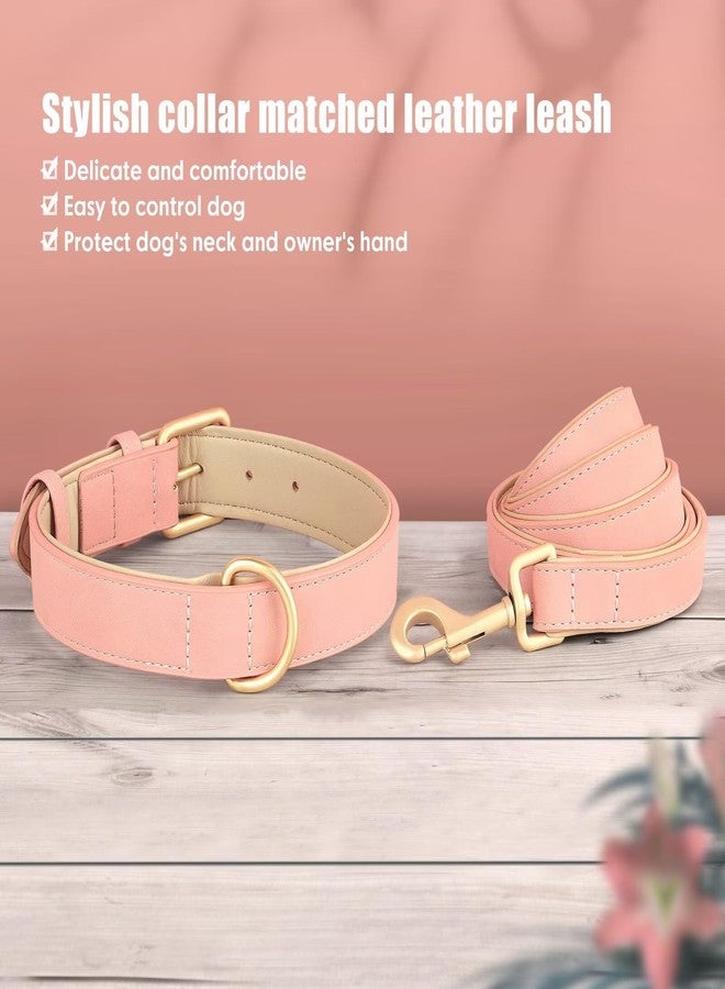 Beirui Soft Padded PU Leather Dog Collar and Leash Set, Durable Dog Leash and Collar Set with Metal Buckle, Breathable Pet Collars with 4FT Leash for Small Dogs(Pink, Neck 10-13") - Image 4