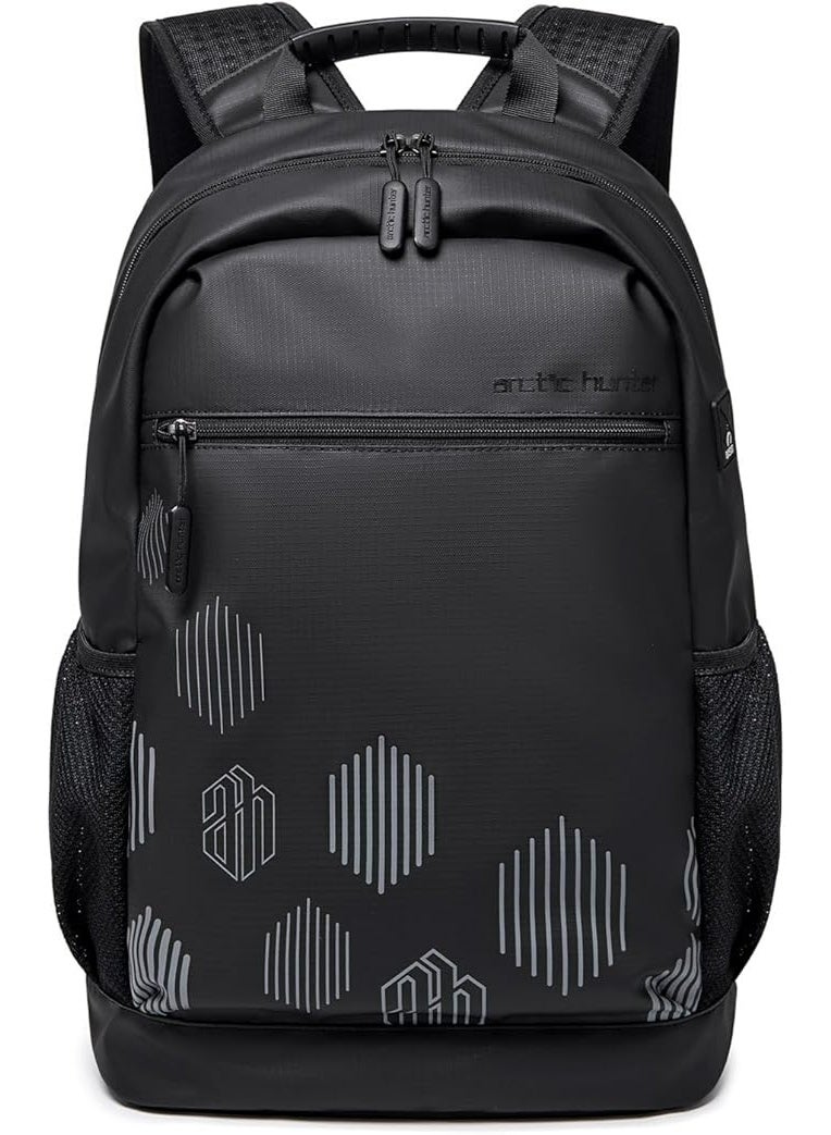 أركتيك هانتر حقيبة ظهر Arctic Hunter للكمبيوتر المحمول مقاس 15.6 بوصة للرجال، خفيفة الوزن وأنيقة للجامعة مع مساحة تخزين متينة ومقاومة للصدمات ومقاومة للماء للسفر والاستخدام اليومي، لون أسود - Image 1