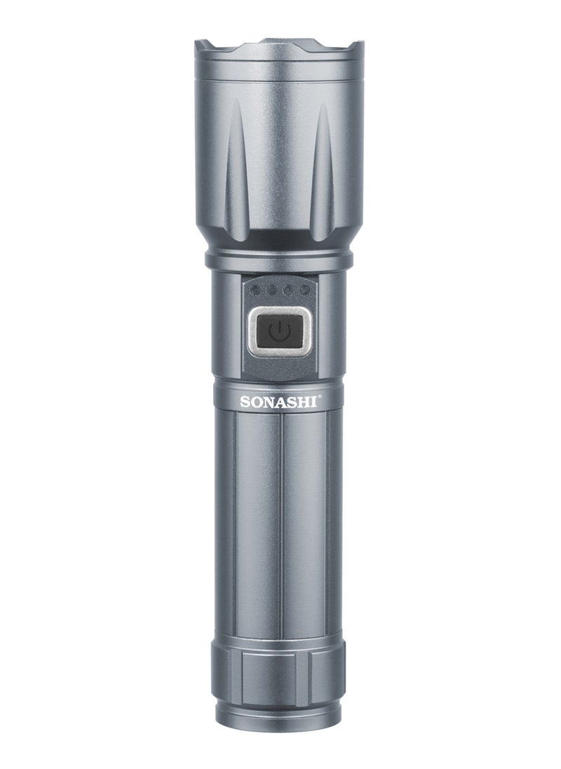 SONASHI - Rechargeable LED Torch with Zoom Function | 5000mAh Battery with Long Range Coverage of 1000 Meters | Hyper Bright LED with 6 Hours of Continuous Working | LED Flashlights SLT-602 - Image 1