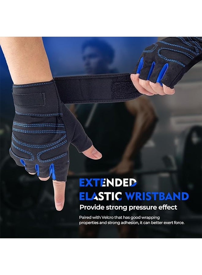 MXN Fitness Half Finger Gloves, Men And Women Wrist Guard Sports Gloves, Sports Training Fitness Workout Gloves Protection Lightweight Non-Slip Gym Gloves  - Image 4
