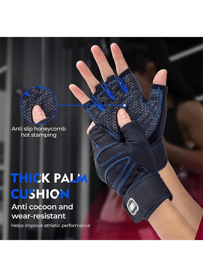 MXN Fitness Half Finger Gloves, Men And Women Wrist Guard Sports Gloves, Sports Training Fitness Workout Gloves Protection Lightweight Non-Slip Gym Gloves  - Image 3