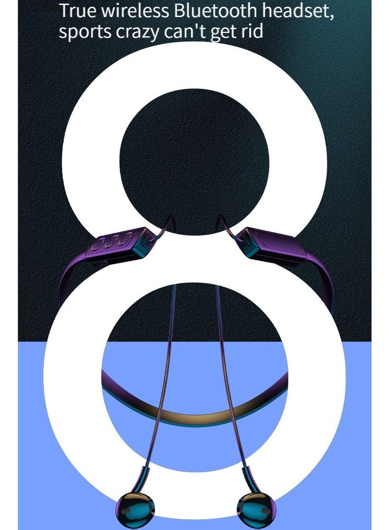 سماعات بلوتوث لاسلكية تلبس الرقبة بكلتا الأذنين سماعات عالية الجودة (أسود) - Image 2