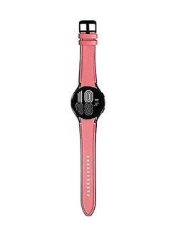 VINSOC Leather No Gap Smartwatch Band For Samsung Galaxy Watch 4 Classic PINK  - Image 3