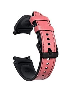 VINSOC Leather No Gap Smartwatch Band For Samsung Galaxy Watch 4 Classic PINK  - Image 1