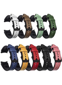 VINSOC Leather No Gap Smartwatch Band For Samsung Galaxy Watch 4 Classic PINK  - Image 5