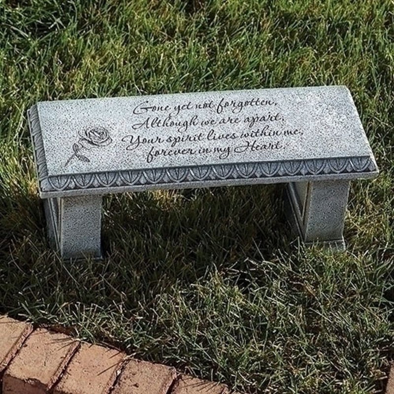 Roman Joseph's Studio 6.25" Memorial Garden Bench â€“ Outdoor Decorative Accent, Thoughtful Bereavement or Sympathy Gift