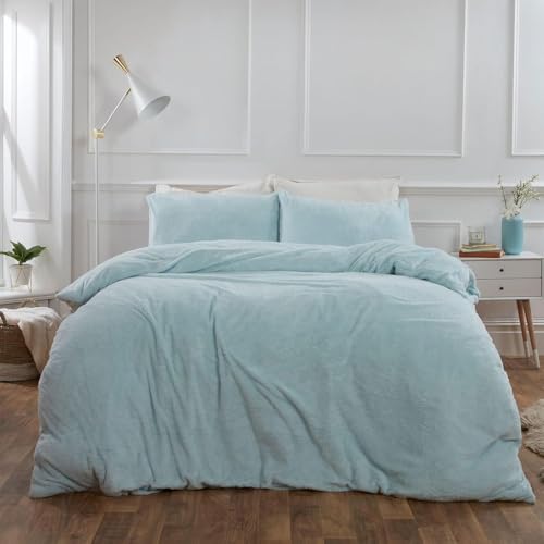 S&S Sands® Super Soft Double Bed Woollen Quilt Cover, 310TC Warm Duvet Cover, Woolen Duvet Cover/Rajai Cover/Blanket Cover/Quilt Cover King Size=90x100 Inches, Winter Blanket Cover (Aqua) - Image 1
