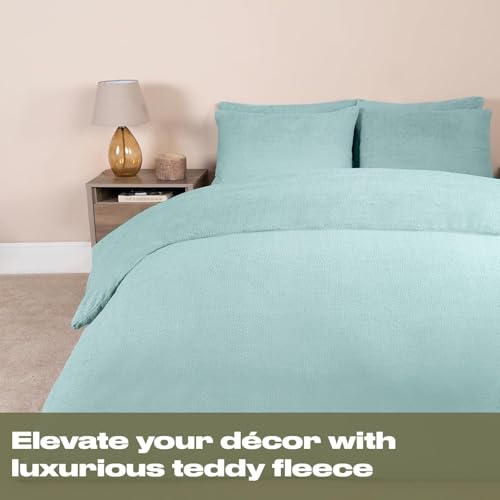 S&S Sands® Super Soft Double Bed Woollen Quilt Cover, 310TC Warm Duvet Cover, Woolen Duvet Cover/Rajai Cover/Blanket Cover/Quilt Cover King Size=90x100 Inches, Winter Blanket Cover (Aqua) - Image 4