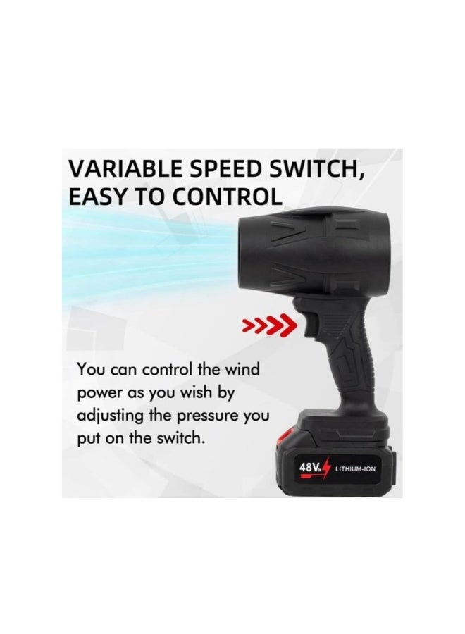 أكاليكس منفاخ هواء كهربائي بدون أسلاك، منفاخ هواء سوبر جيت 280000 دورة في الدقيقة، مجفف هواء توربو محمول لتنظيف غبار السيارة والتخييم في الهواء الطلق والشواء منفاخ هواء - Image 3