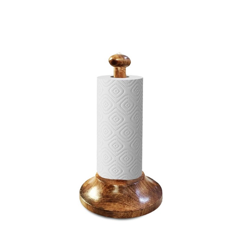 Vintageware Wooden Kitchen Tissue Roll Holder, Napkin Holder Stand for Kitchen, Bathroom, Desk, Table, Brown - Image 1