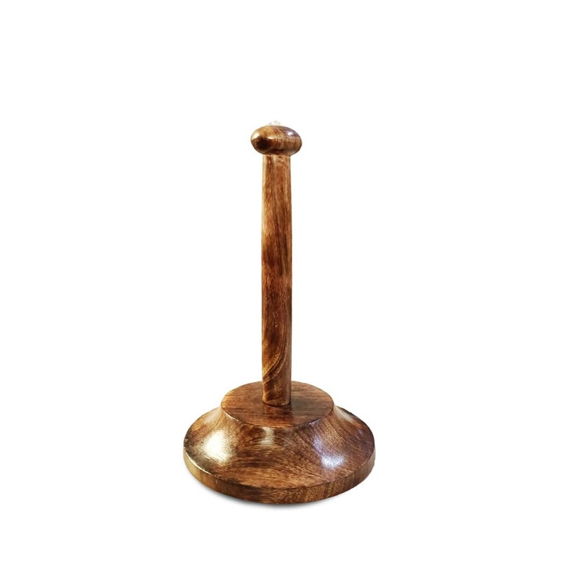 Vintageware Wooden Kitchen Tissue Roll Holder, Napkin Holder Stand for Kitchen, Bathroom, Desk, Table, Brown - Image 2