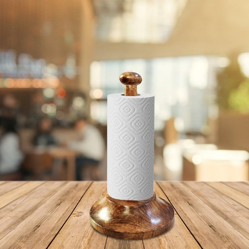 Vintageware Wooden Kitchen Tissue Roll Holder, Napkin Holder Stand for Kitchen, Bathroom, Desk, Table, Brown - Image 5