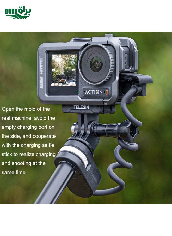 For DJI Osmo Action 3 TELESIN OA-FMS-004 Motion Camera Metal Rabbit Cage Protection Frame(Grey)