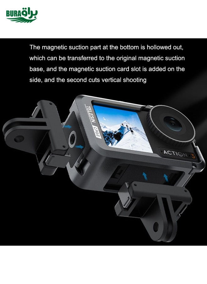 For DJI Osmo Action 3 TELESIN OA-FMS-004 Motion Camera Metal Rabbit Cage Protection Frame(Grey)