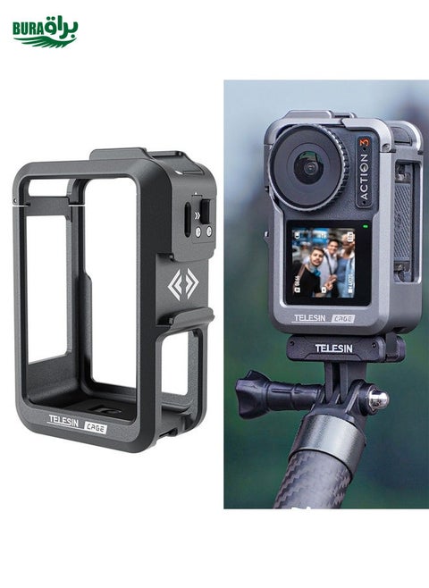 For DJI Osmo Action 3 TELESIN OA-FMS-004 Motion Camera Metal Rabbit Cage Protection Frame(Grey)