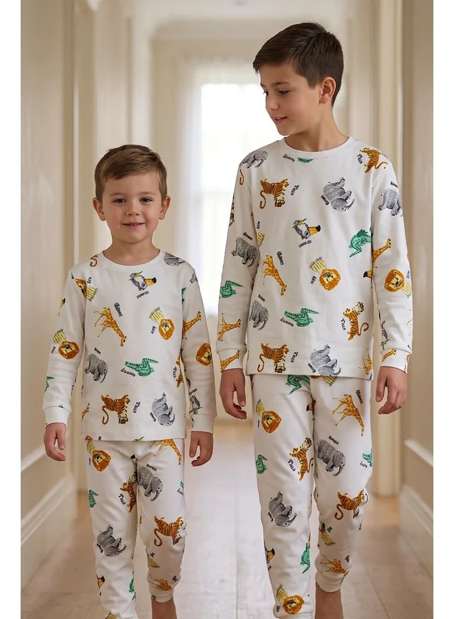 zuzunga Boy's 100% Cotton Suprem Fabric Long Sleeve Seasonal Pajama Set.