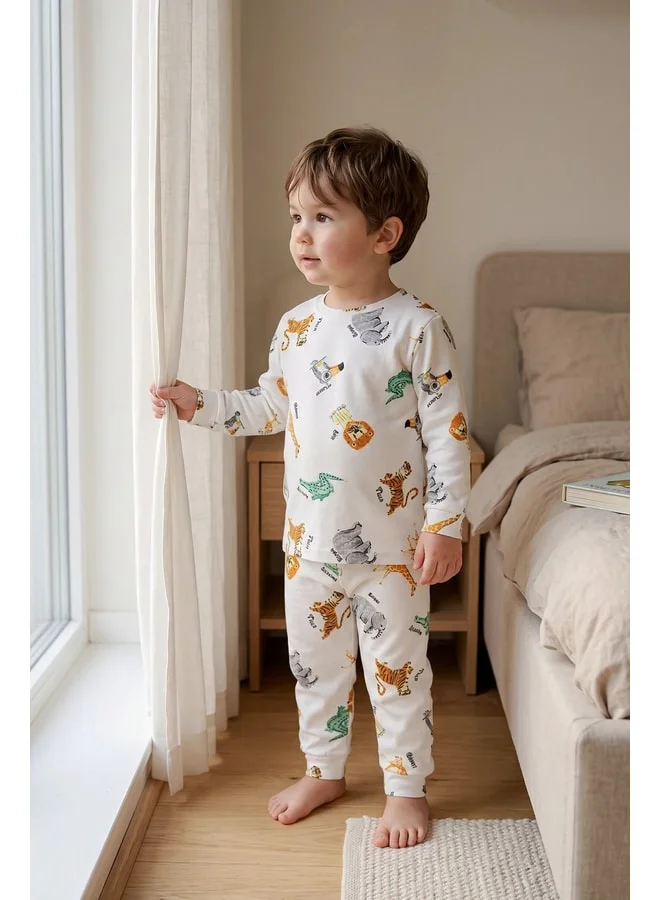 zuzunga Boy's 100% Cotton Suprem Fabric Long Sleeve Seasonal Pajama Set.