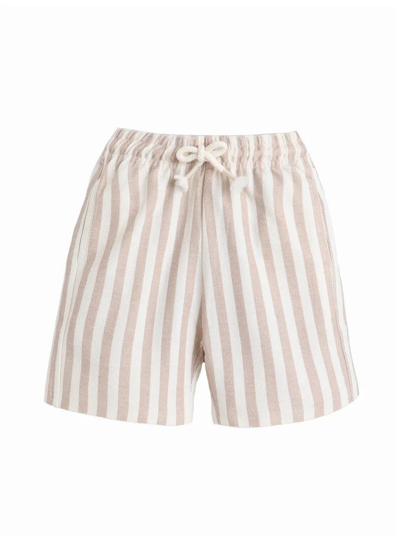Victor And Jane  Infant Boys’ 2-Piece Set – Tiger Face Raglan T-Shirt & Striped Shorts for Men | Best Price UAE