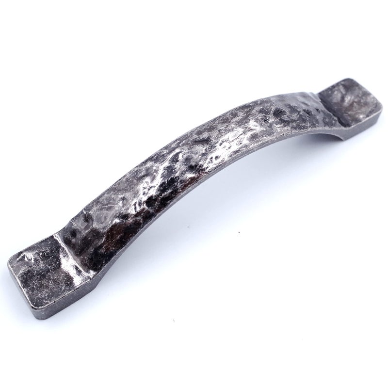 Jetland Arched Hammered Cabinet Pulls - 4-Pack, Aged Silver, 4" Hole Centers, Rustic Solid Cast Handle Pulls for Dresser Nightstand Furniture, HT0611OS102 - Image 5