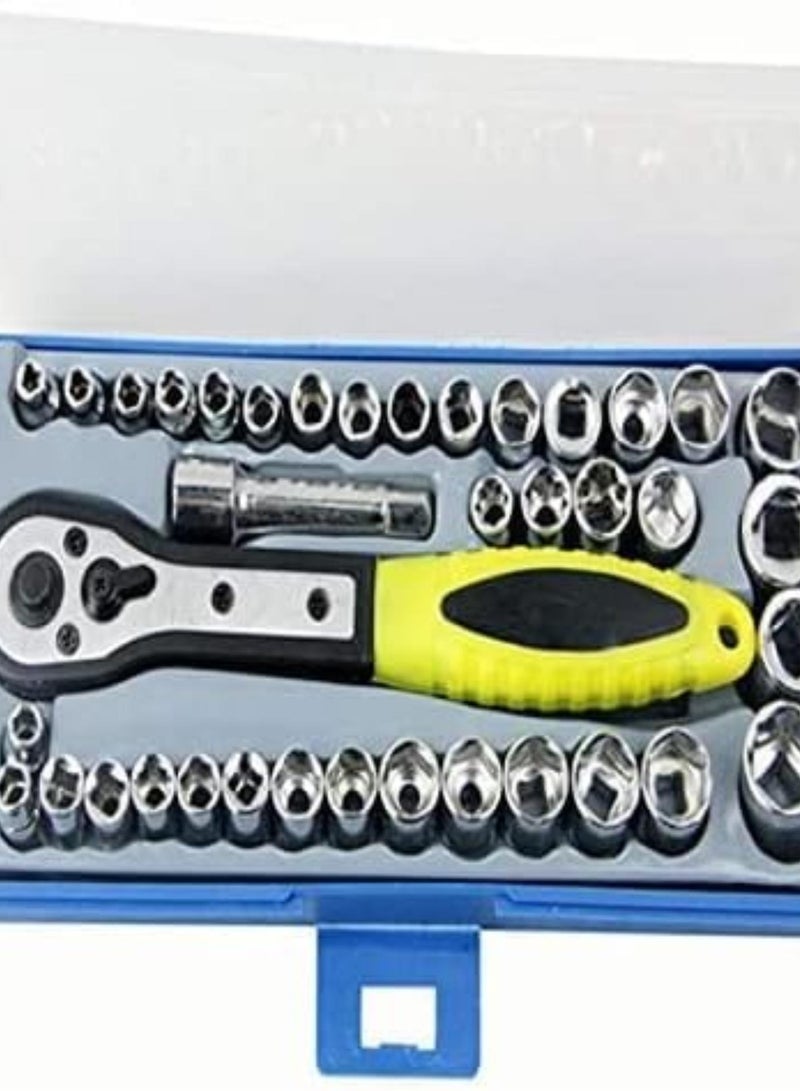 GGOOT Ratchet Wrench Socket Wrench Set Tool Set Hardware Tool Set Repair Tool Sleeve Set Ratchet Wrench Set 40Pcs 1109  - Image 1