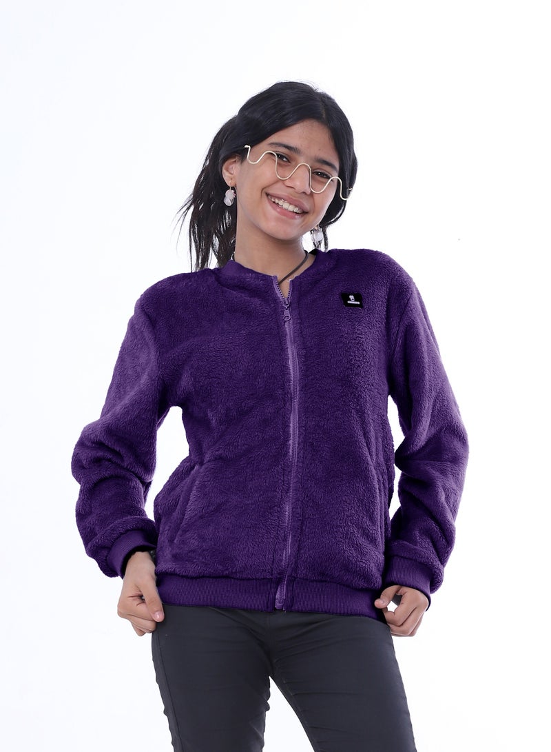 BEBO Plain fur jacket_Mauve - Image 2