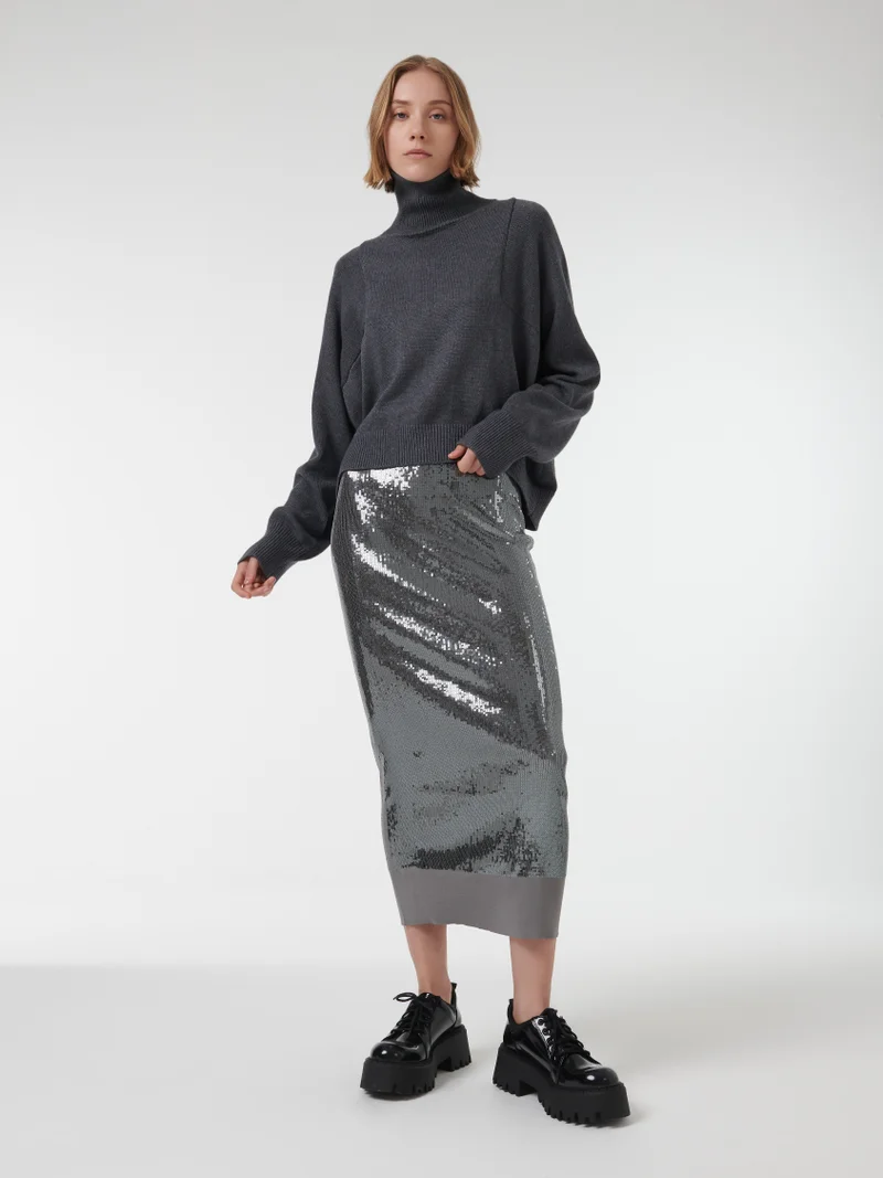 leem Funnel-Neck Boxy Sweater