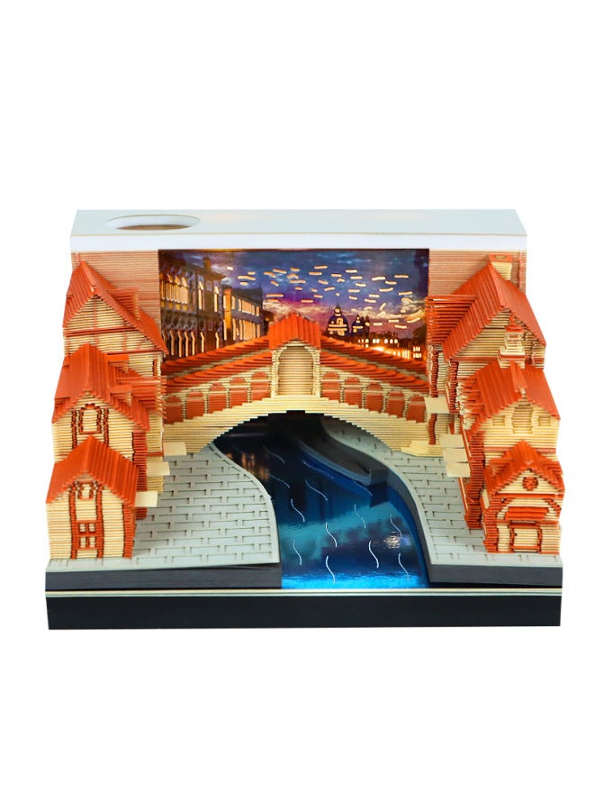 Cultural And Creative Gifts, Venice Paper Sculpture Calendar, Tourist Attraction Souvenirs, Customized Desktop Ornaments, 3d Three-dimensional Note Pad