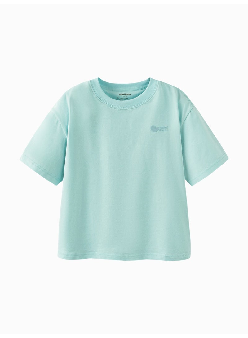 mini bala Unisex Kid Premium Soft Short - Sleeve T - Shirt, Breathable, Comfortable, Classic Crew Neck Design, Adorable Logo Detail, Versatile for Daily Wear, Playdates Children's Casual Essential Top - Image 4