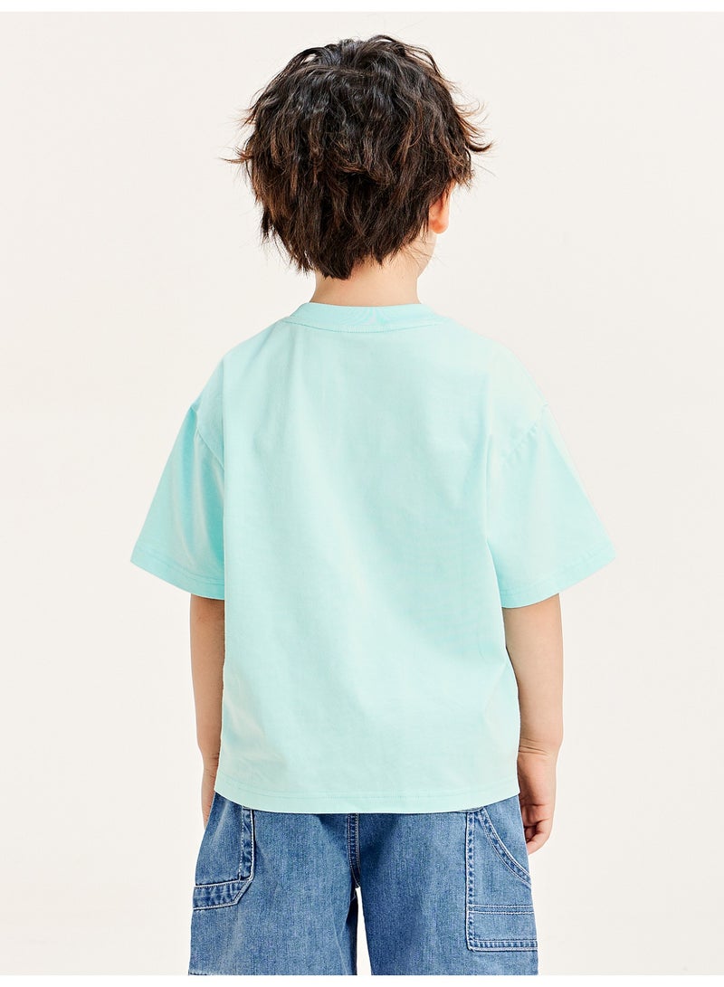 mini bala Unisex Kid Premium Soft Short - Sleeve T - Shirt, Breathable, Comfortable, Classic Crew Neck Design, Adorable Logo Detail, Versatile for Daily Wear, Playdates Children's Casual Essential Top - Image 3