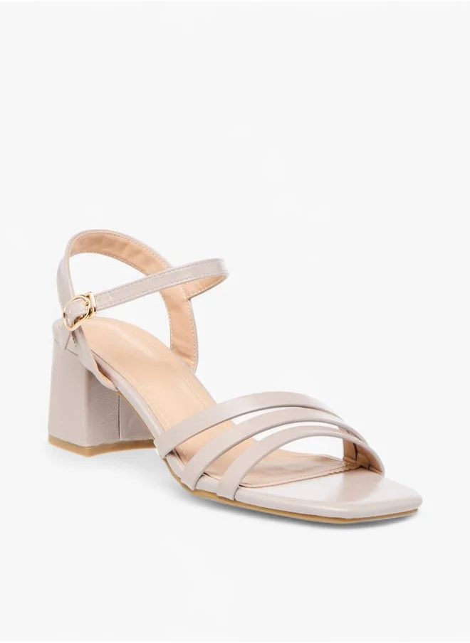 Celeste Womens Block Heel Sandals With Buckle Closure