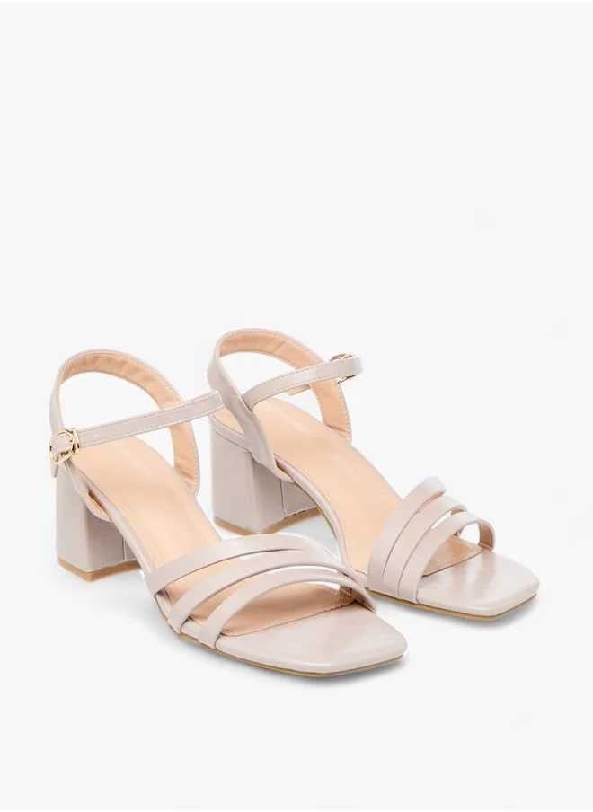Celeste Womens Block Heel Sandals With Buckle Closure