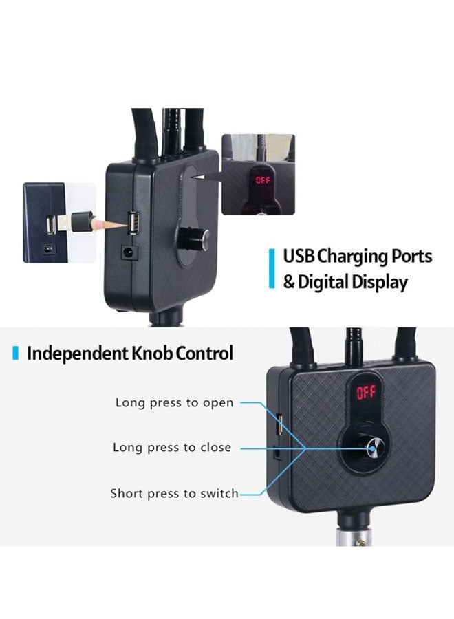 general Flexible Double Arms Photography Light  3000K-5600K Dimmable With  1.6M/63in Metal Light Stand - Image 4