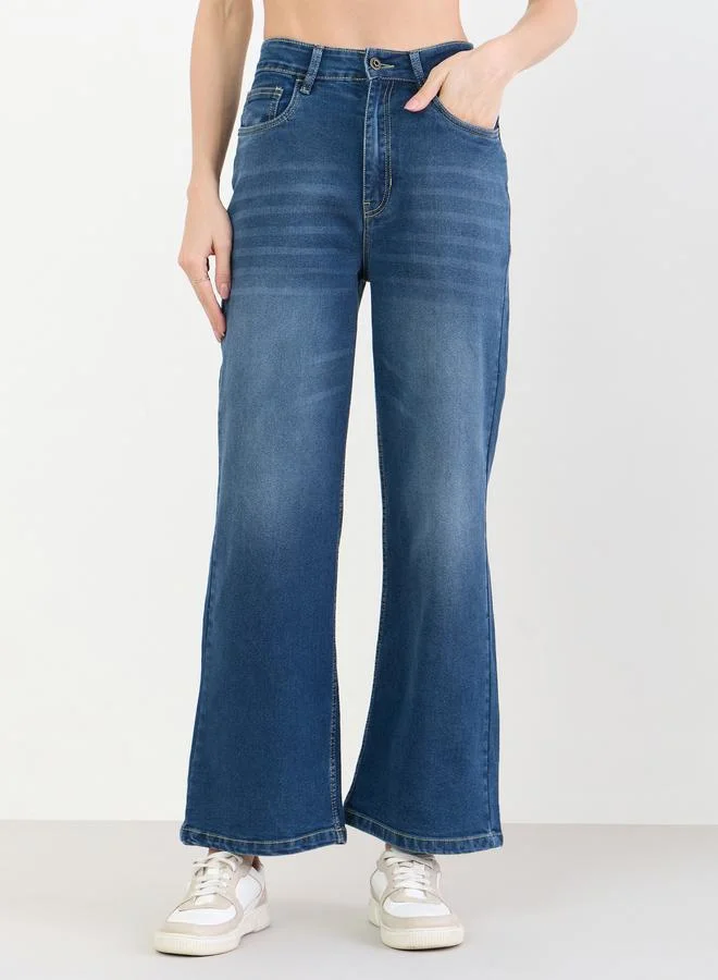 Styli Women Blue High Rise Wide Leg Jeans