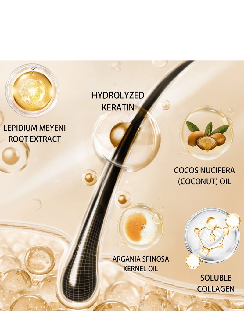 دوغ Hair Mask Caviar Essence,Collagen Hair Mask, Hydrating Hair Mask, Argan Oil Collagen Hair Mask, Keratin Hair Mask Deep Conditioner, for Dry Hair, Damaged Hair, Curly or Straight Thin Fine Hair (100ml) - Image 5