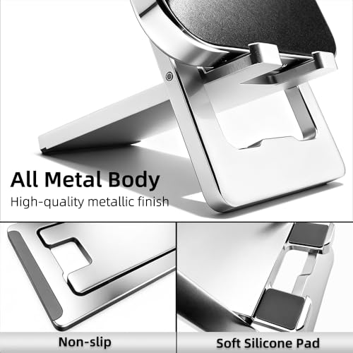 JYWYBF Durable Aluminum Phone Holder with Bottle Opener, Flat iPhone Stand for Desk, Cell Phone Stand for Travel Essentials & Office Accessories (Silver) - Image 4