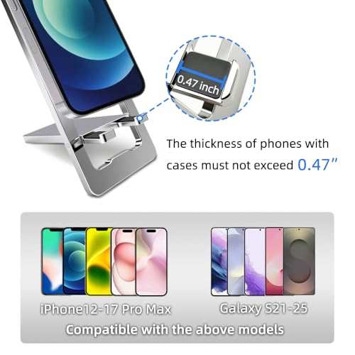 JYWYBF Durable Aluminum Phone Holder with Bottle Opener, Flat iPhone Stand for Desk, Cell Phone Stand for Travel Essentials & Office Accessories (Silver) - Image 3