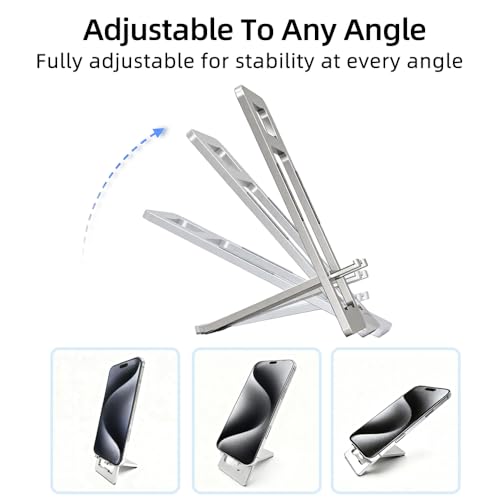 JYWYBF Durable Aluminum Phone Holder with Bottle Opener, Flat iPhone Stand for Desk, Cell Phone Stand for Travel Essentials & Office Accessories (Silver) - Image 5